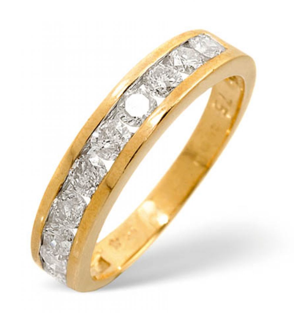 9ct 0.75ct Gold Half Eternity Diamond Ring