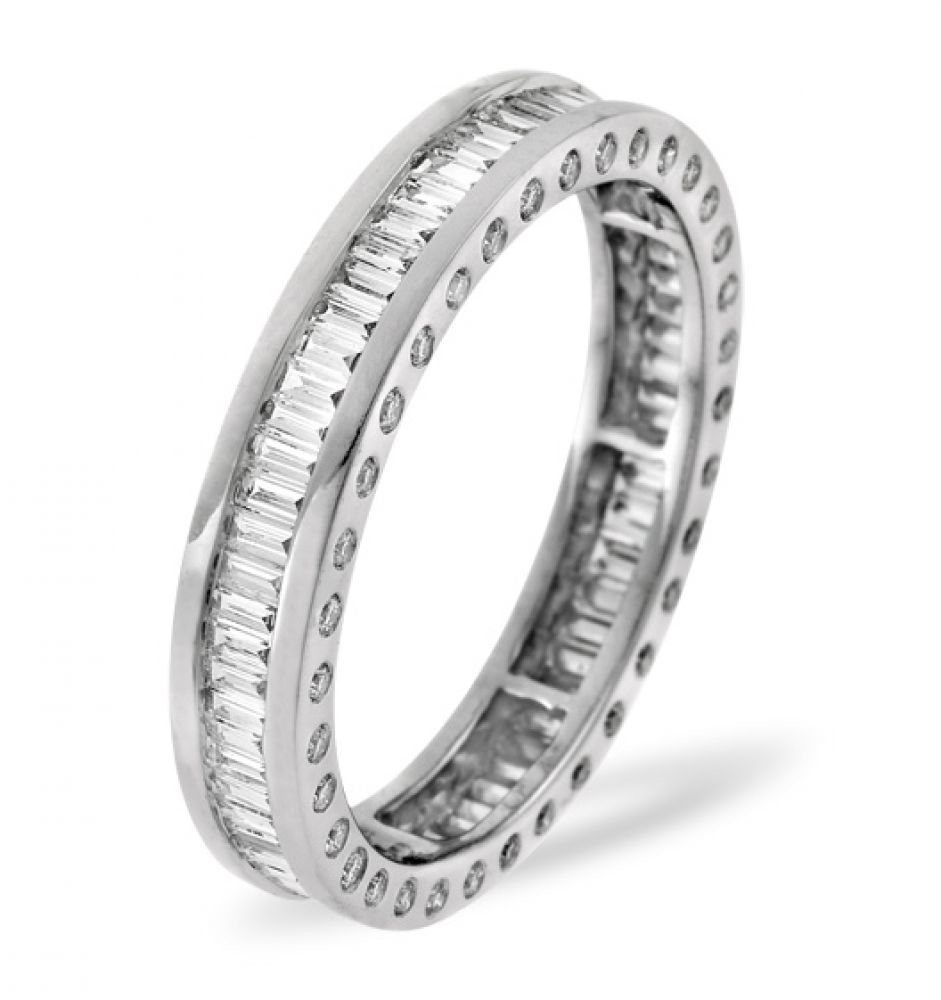 950 Platinum Gents 2.00ct H/si Diamond Full Eternity Ring