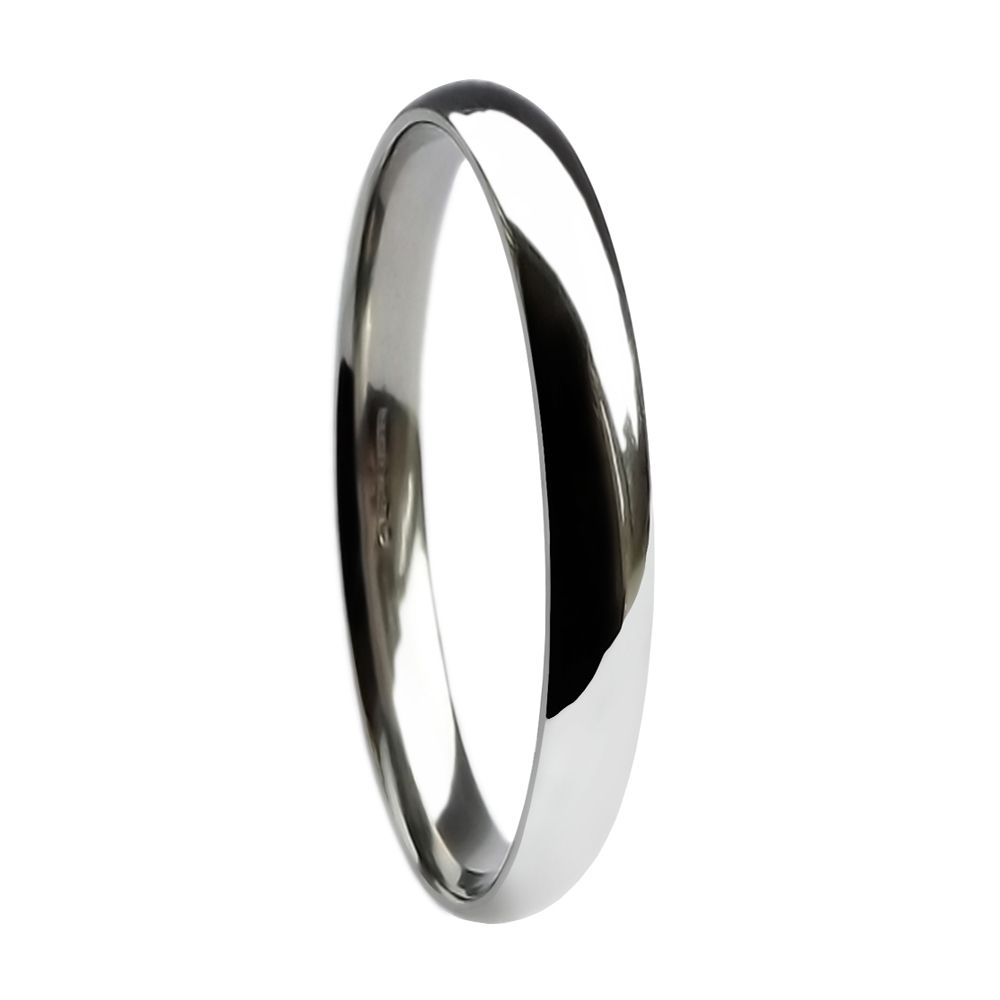 2mm 9ct White Gold Heavy Court Comfort Wedding Rings Bands