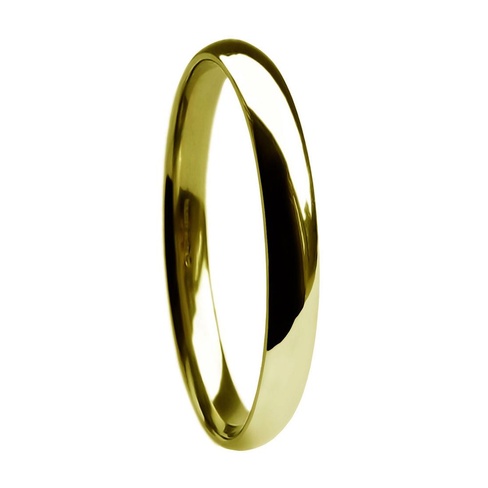 2mm 18ct Yellow Gold Heavy Court Comfort Wedding Rings Bands