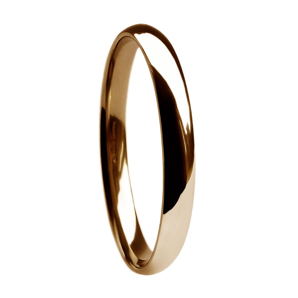 2mm 9ct Red Gold Heavy Court Comfort Wedding Rings Bands