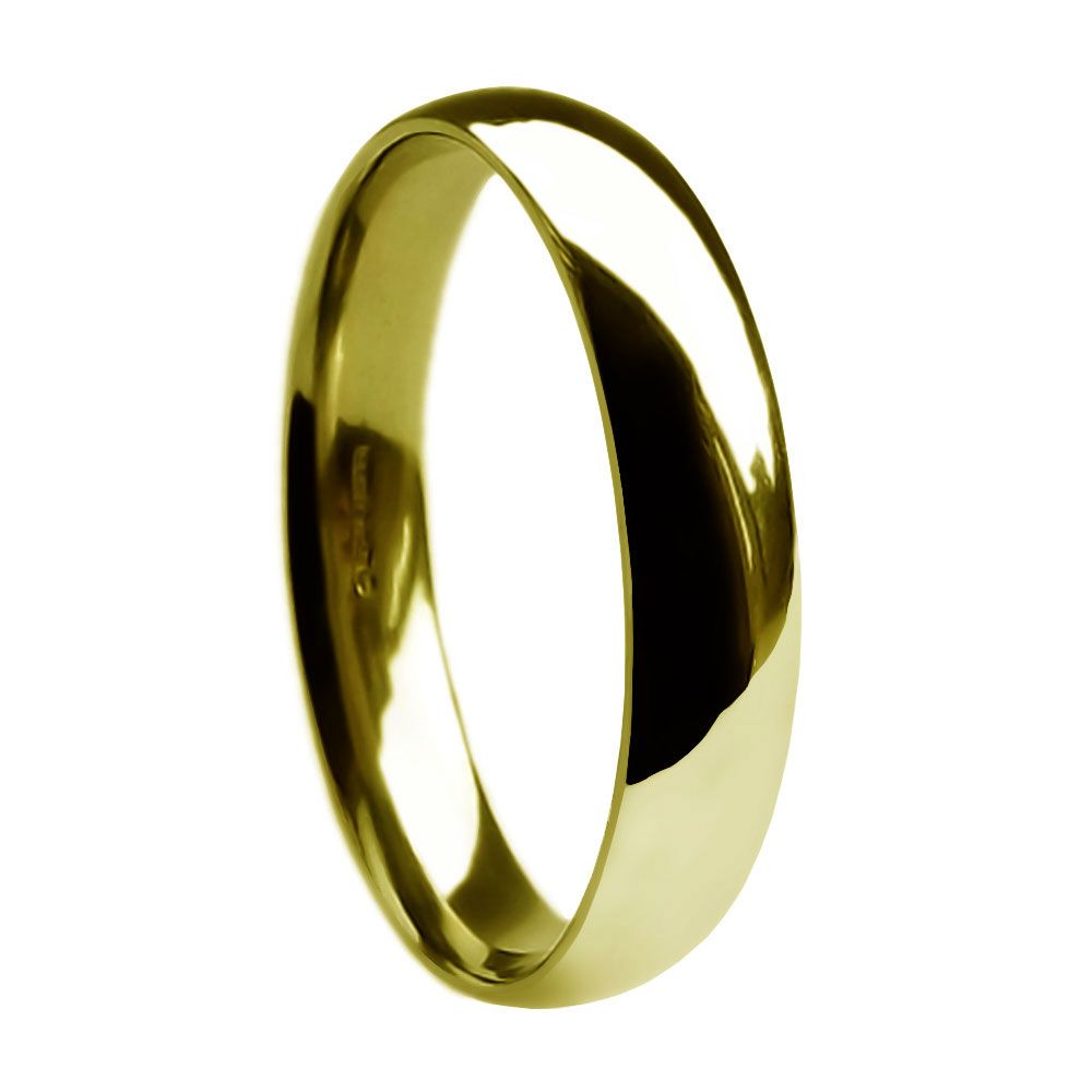 4mm 18ct Yellow Gold Heavy Court Comfort Wedding Rings Bands