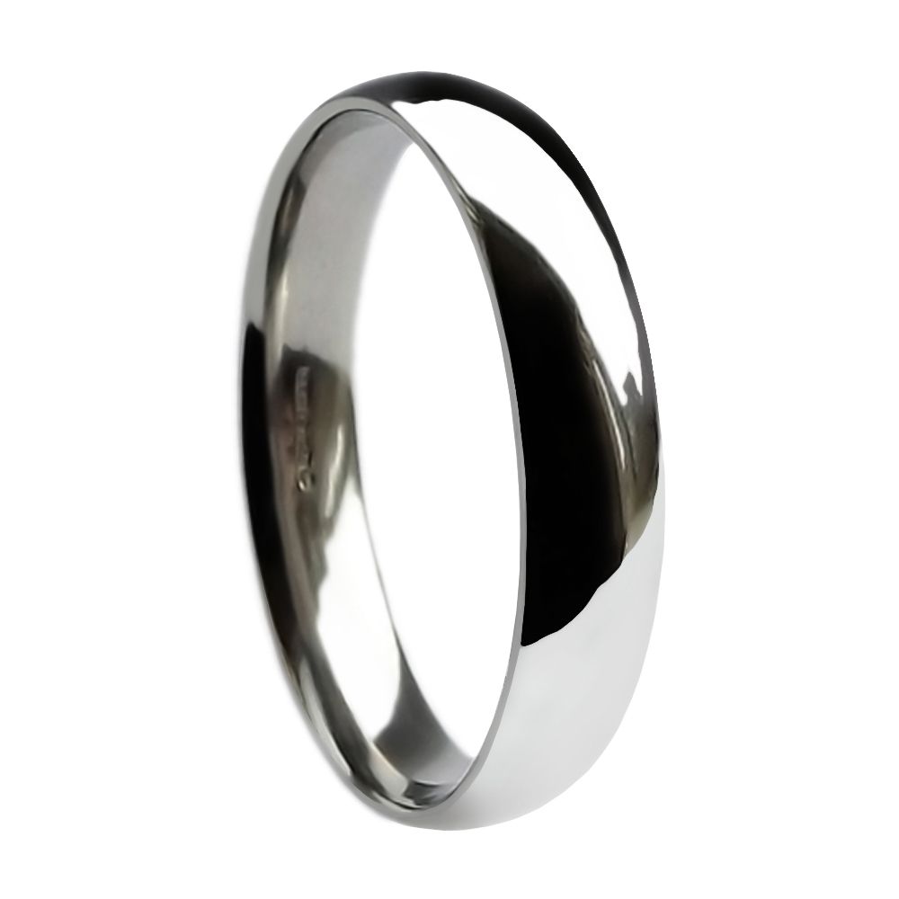 5mm 9ct White Gold Heavy Court Comfort Wedding Rings Bands