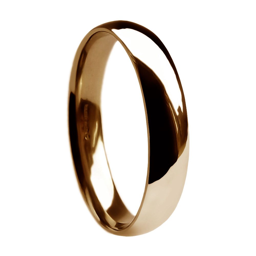 5mm 9ct Red Gold Heavy Court Comfort Wedding Rings Bands