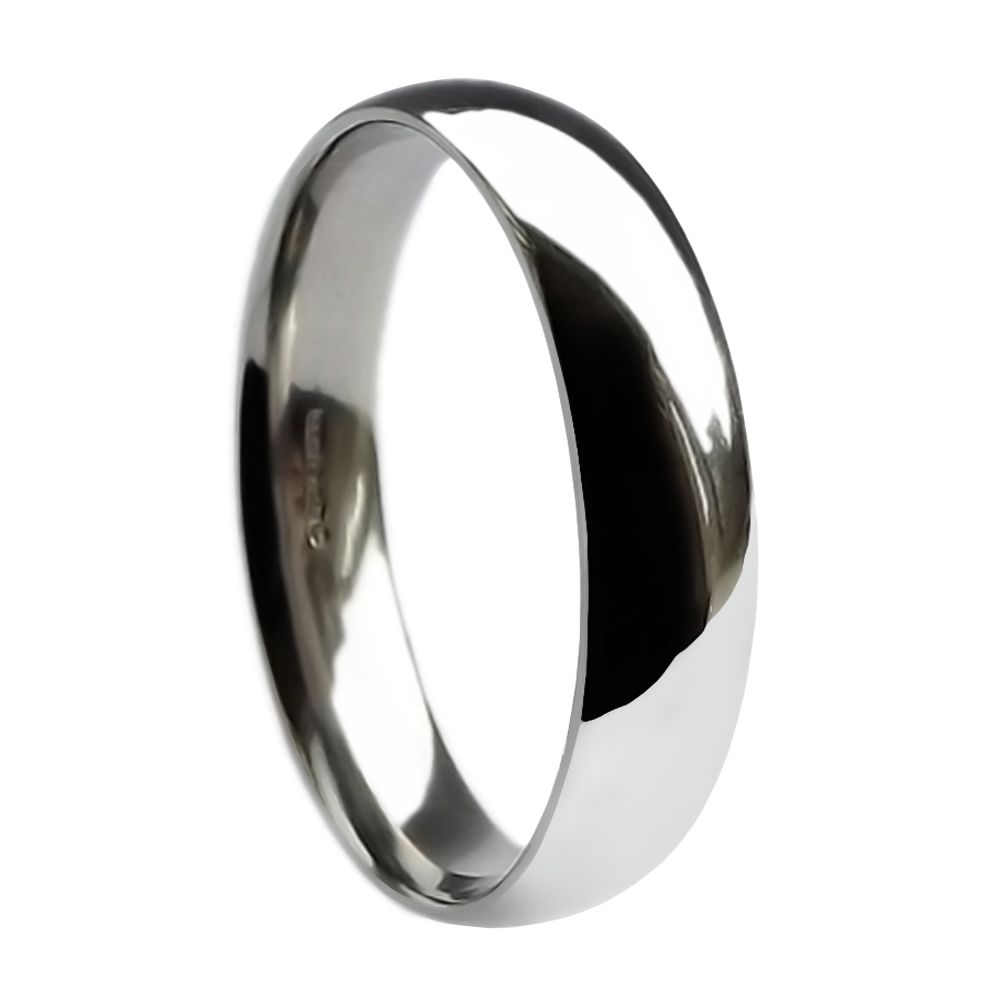 6mm 9ct White Gold Heavy Court Comfort Wedding Rings Bands
