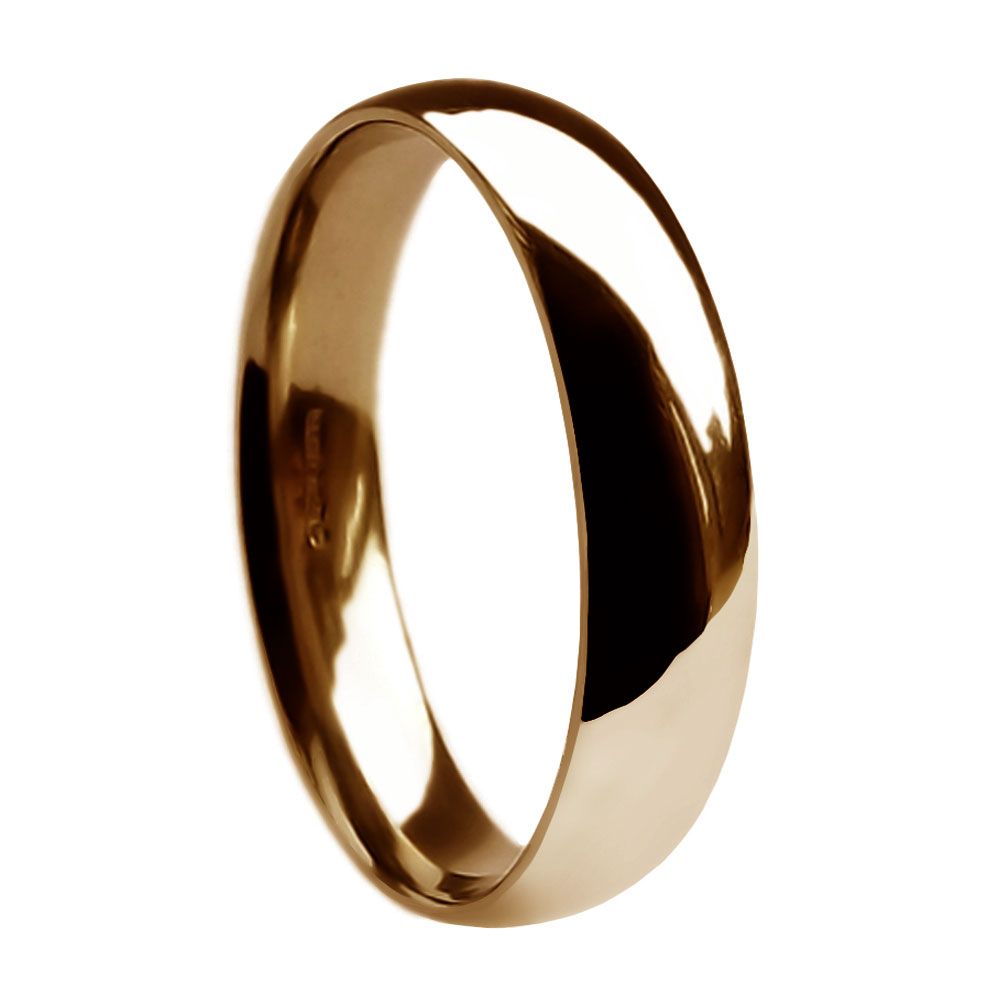6mm 9ct Red Gold Heavy Court Comfort Wedding Rings Bands