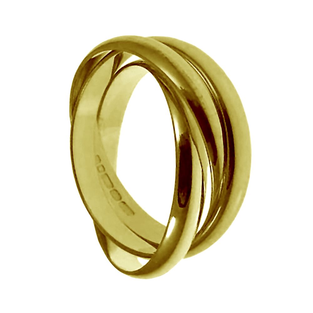 3mm 18ct Yellow Gold D-Shape Russian Wedding Band