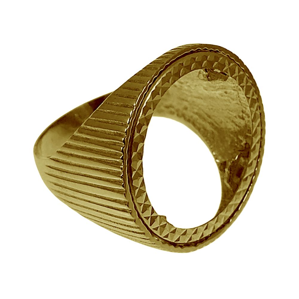 9ct Yellow Gold Full Sovereign Ring Mount