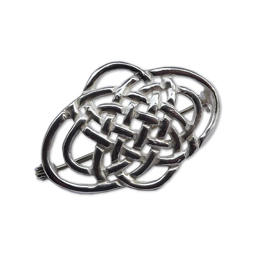 925 Sterling Silver Celtic Brooch 34 x 22 x 8mm