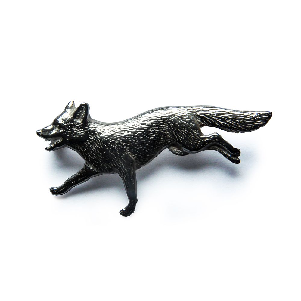 925 Sterling Silver Fox Brooch 45 x 22 x 8mm