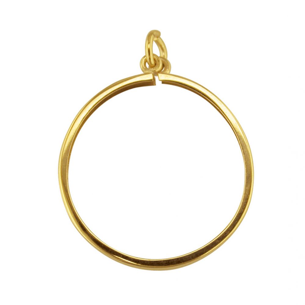 9ct yellow Gold Half Sovereign Plain Pendant Mount Bezel