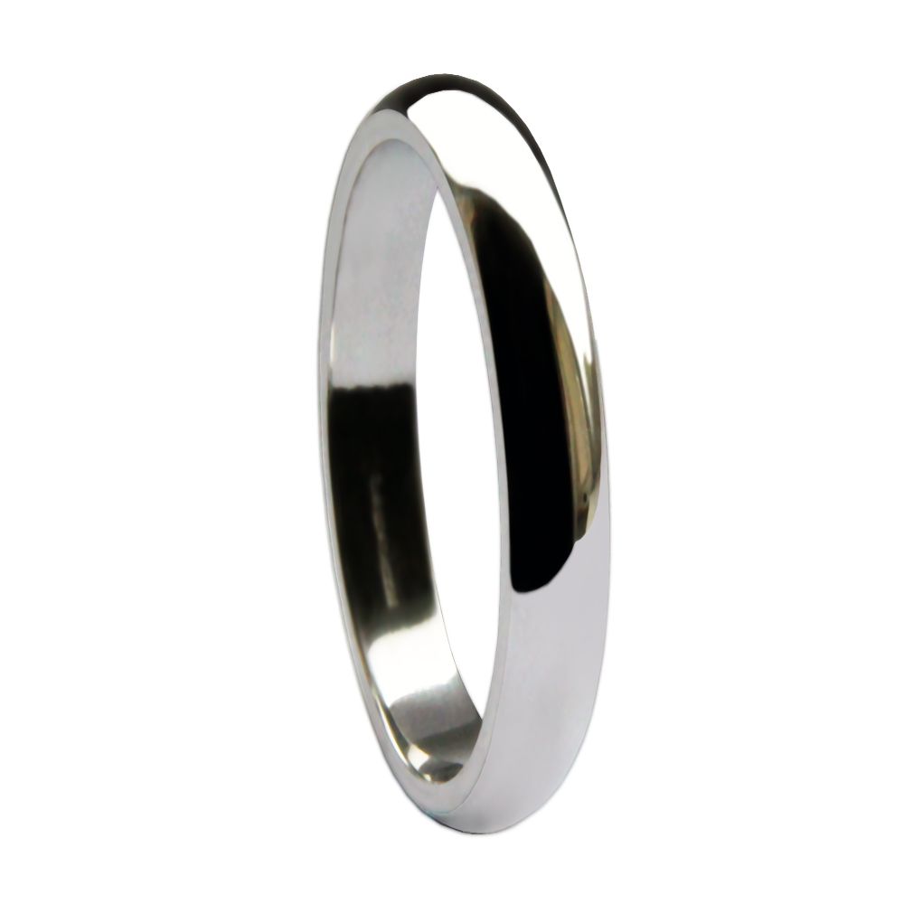 2mm 950 Palladium Heavy D Shaped Wedding Rings Bands