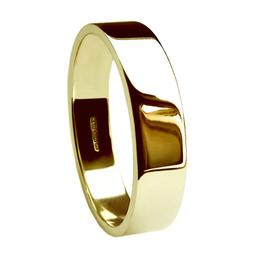 8mm 9ct Yellow Gold Heavy Flat Profile Wedding Rings Bands