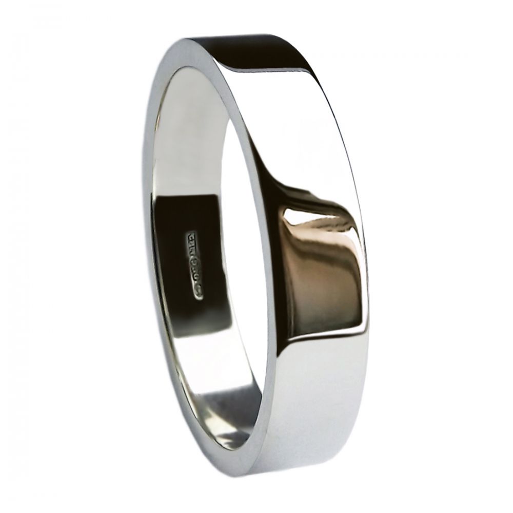 6mm 9ct White Gold Extra Heavy Flat Profile Wedding Rings Bands