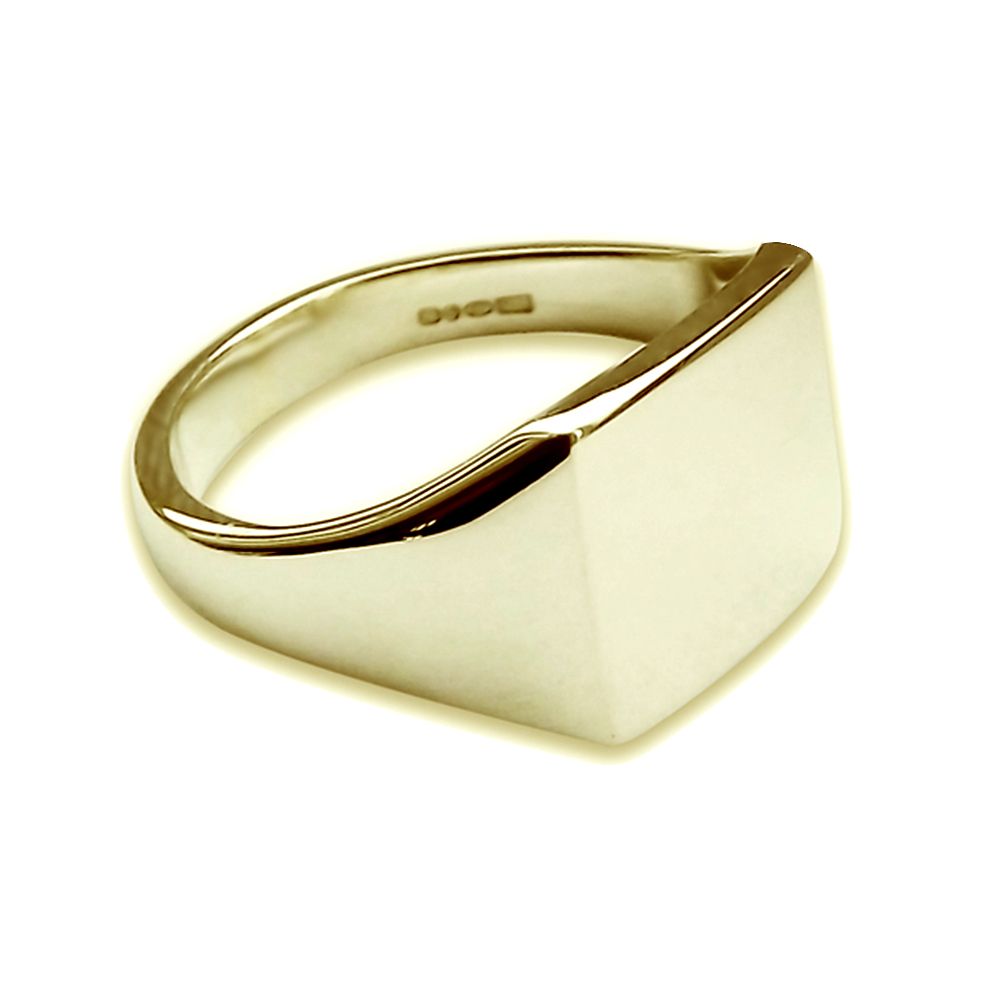 9ct Yellow Gold Square Signet Rings 12 x 12 x 2mm