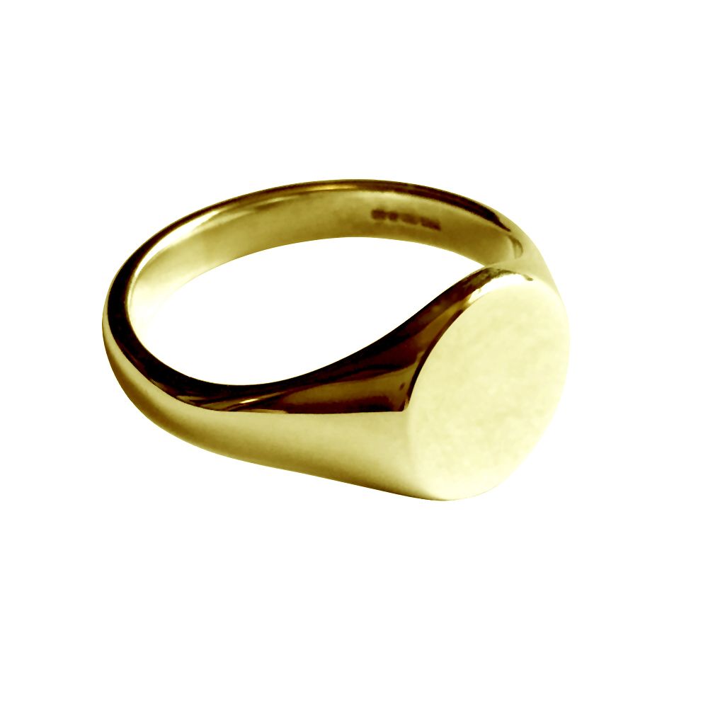 18ct Yellow Gold Round Signet Rings 13 x 13 x 2mm