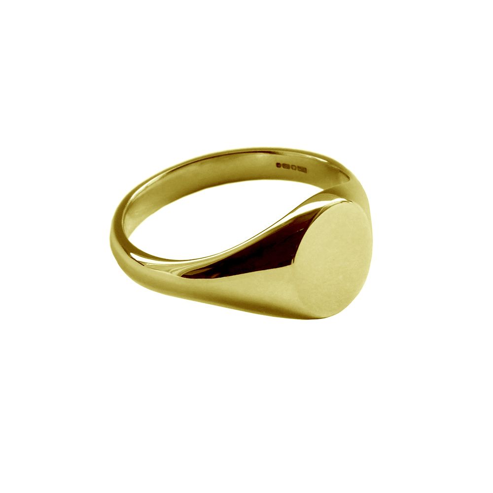 SALE 18ct Yellow Gold Ladies Oval Signet Rings 9.6 x 7.1 @ Size I