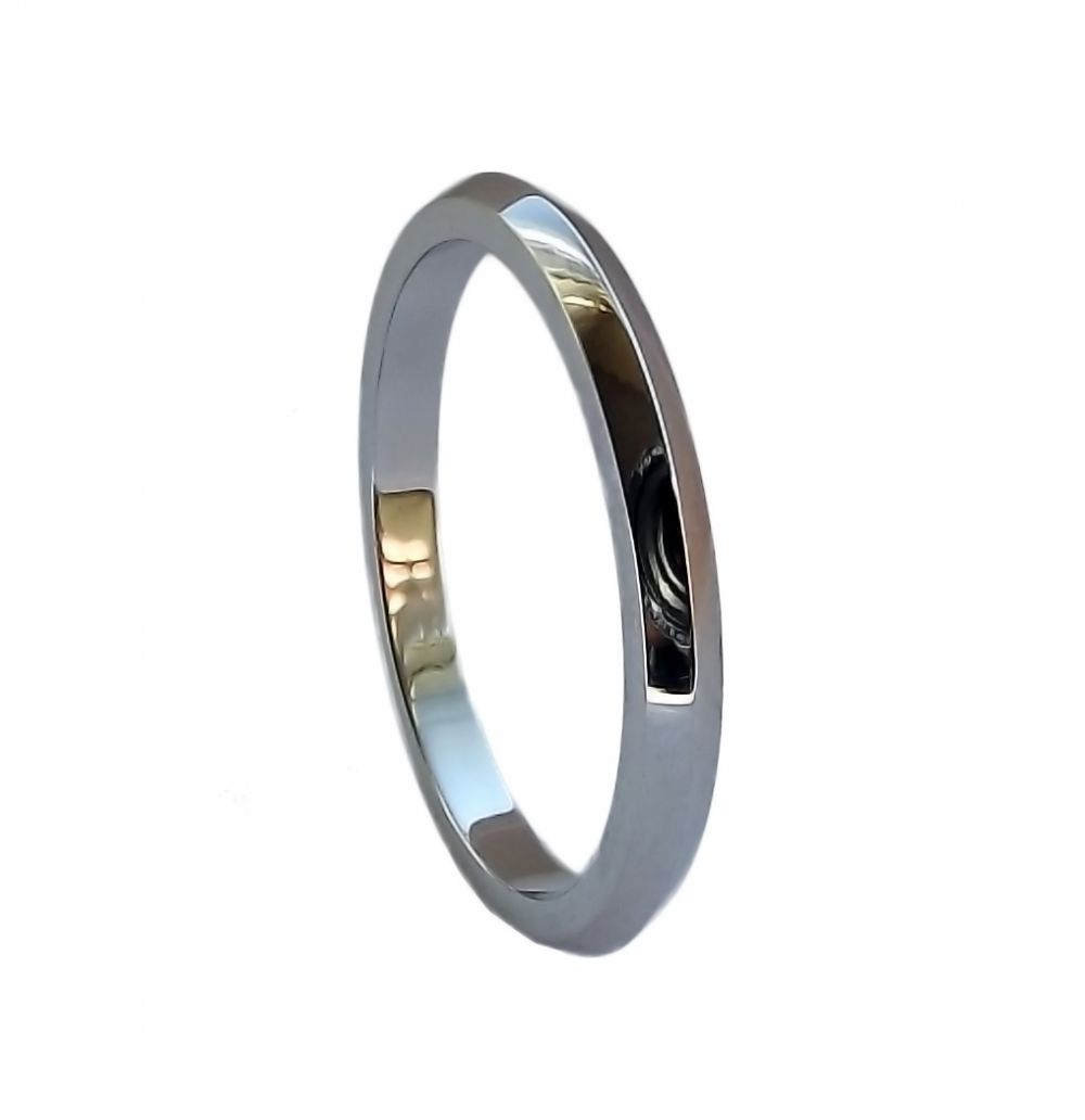 3mm 950 Platinum D Profile Knife Edge Wedding Ring