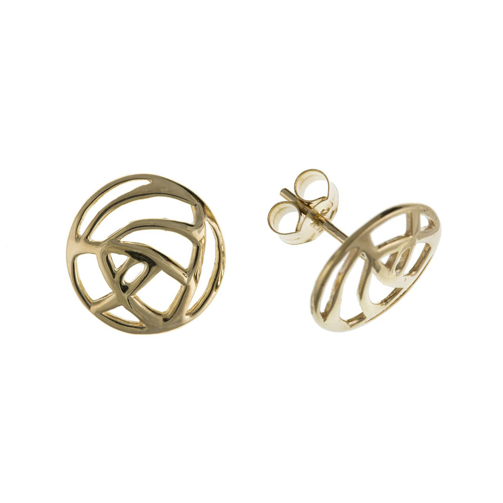 9ct Gold Celtic Style Studs Earrings 10 x 10mm