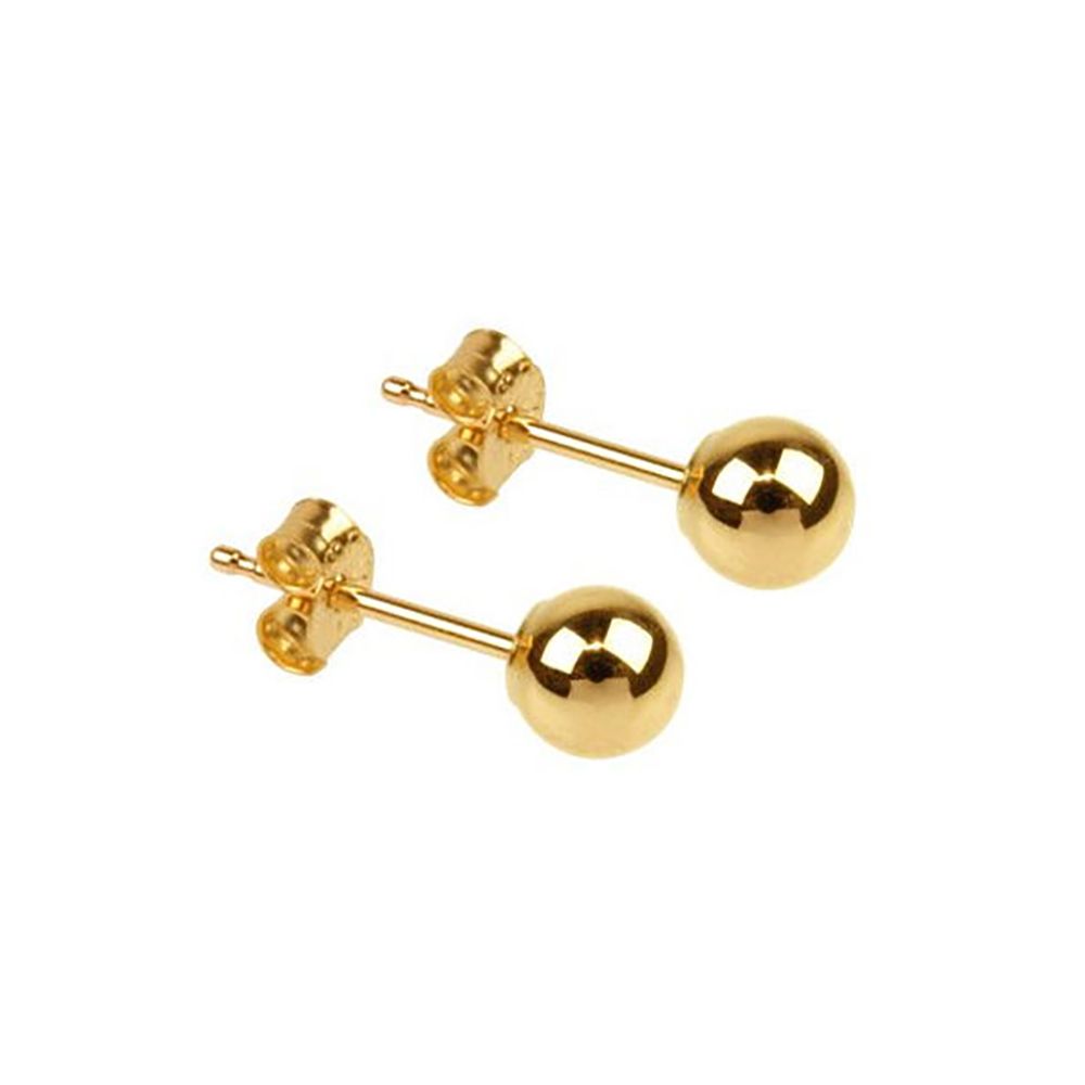9ct Yellow Gold Plain Stud Earrings 3-10mm UK Made