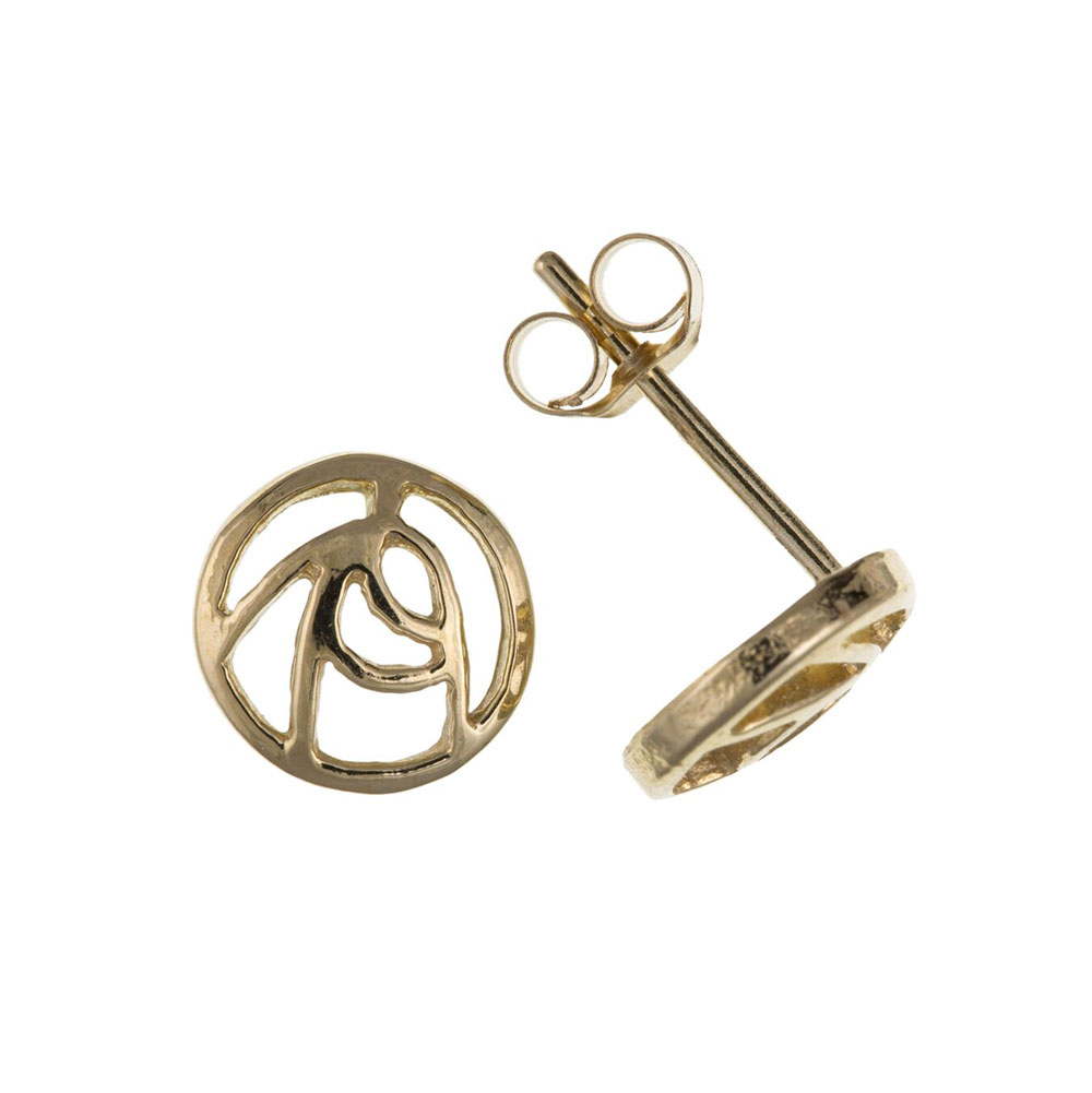9ct Gold Mackintosh Style Studs / Earrings 7 x 7mm