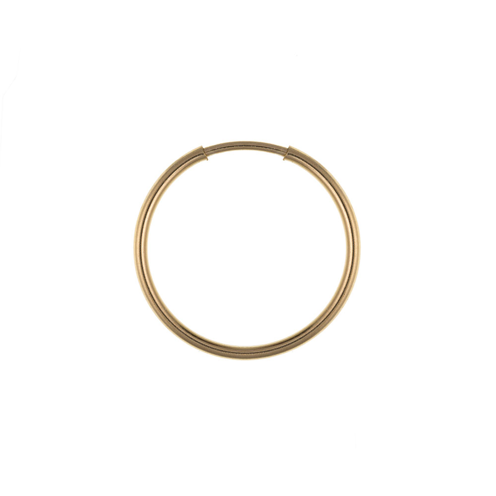 Men's 9ct Yellow Gold 14mm Medium Weight Gents Hoop Earring