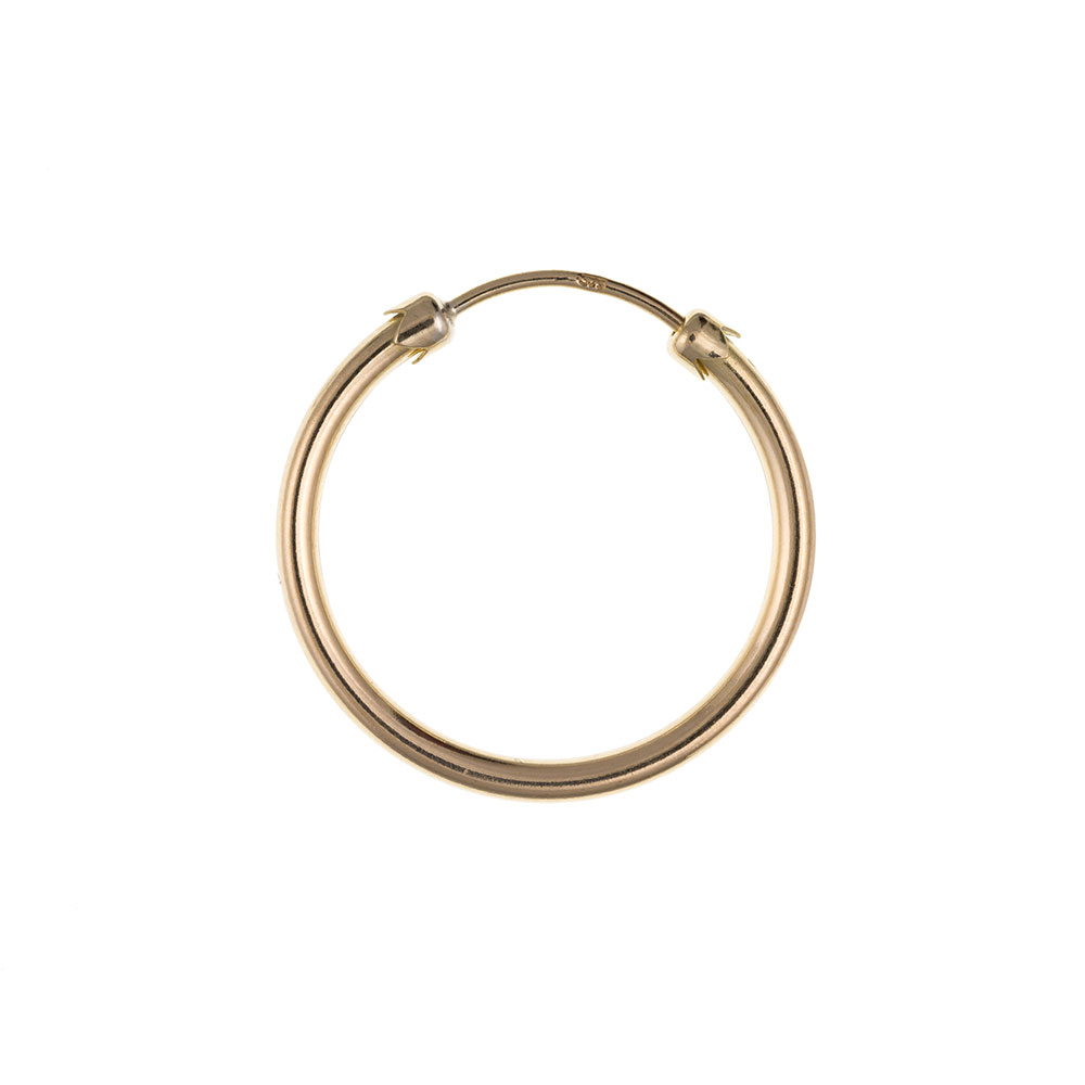 Men's 9ct Yellow Gold 14mm Heavy Weight Gents Hoop Earring