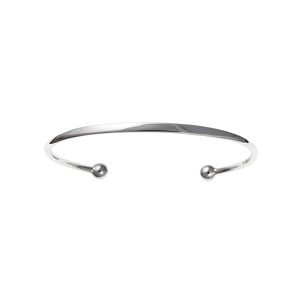 Sterling Silver Torque Bracelet 7.5 inch Front Size 3mm 925 UK HM