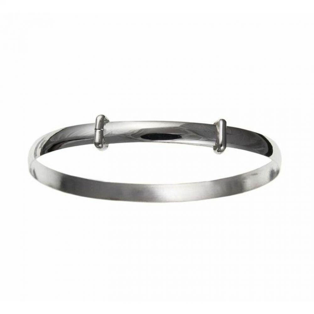 925 Sterling Silver 4mm Plain Expanding Bangle Woman's / Child's / Babies UK HM