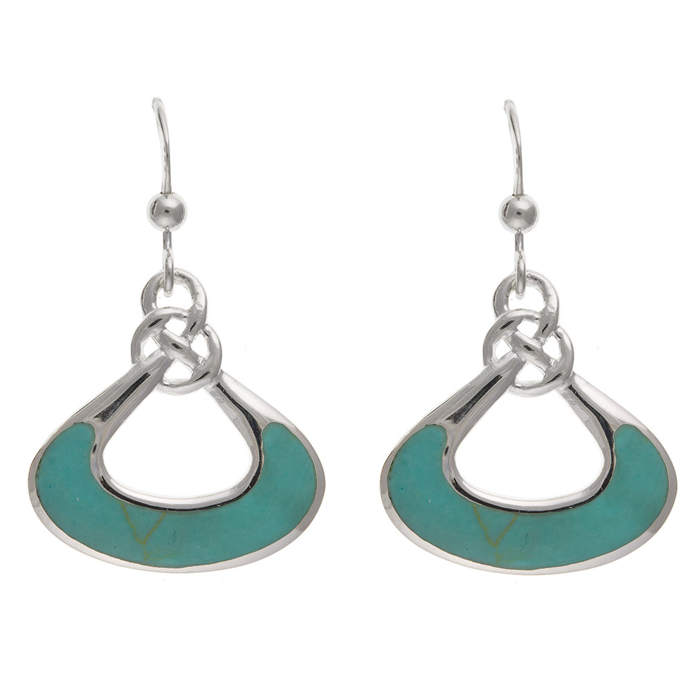 925 Sterling Silver Real Turquoise 30mm Drop Earrings