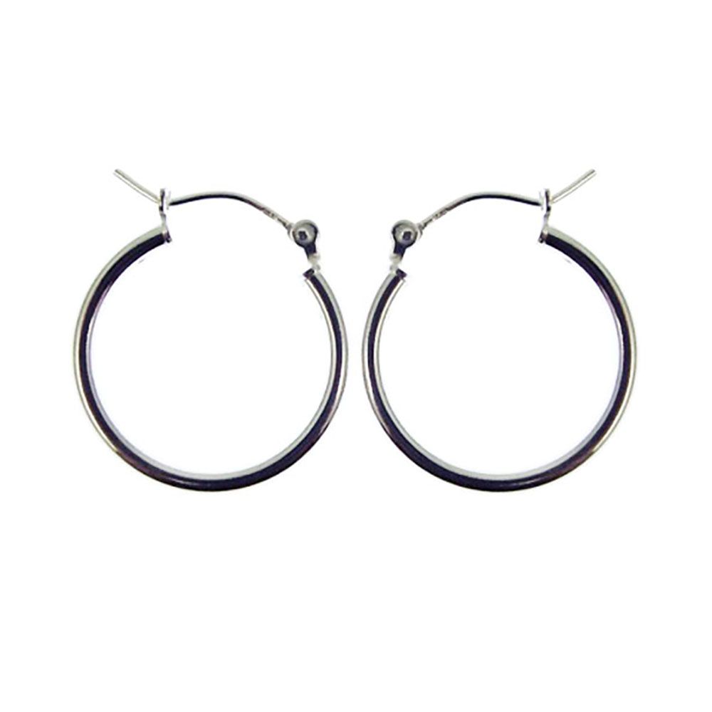 24mm 925 Sterling Silver Creole Earrings With Lever Catches