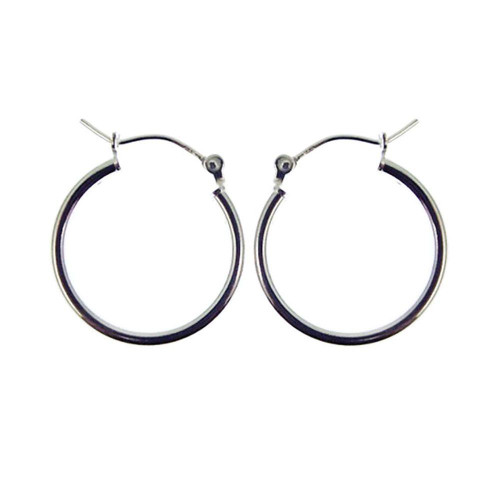 24mm 925 Sterling Silver Creole Earrings With Lever Catches