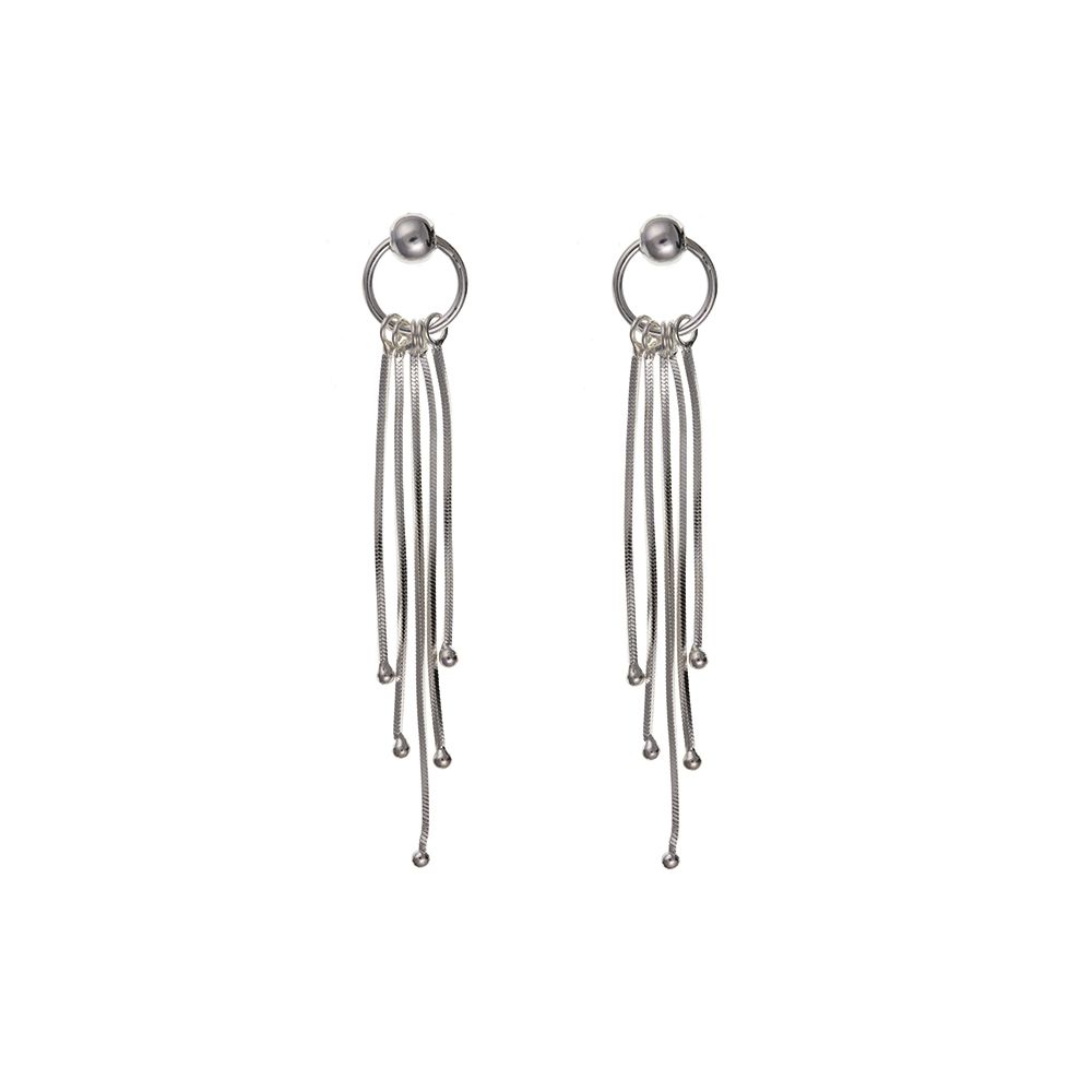 925 Solid Sterling Silver Multi Strand Drop Earrings