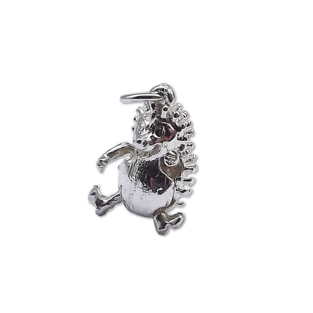 925 Sterling Silver 3D Hedgehog Charm 1.9g