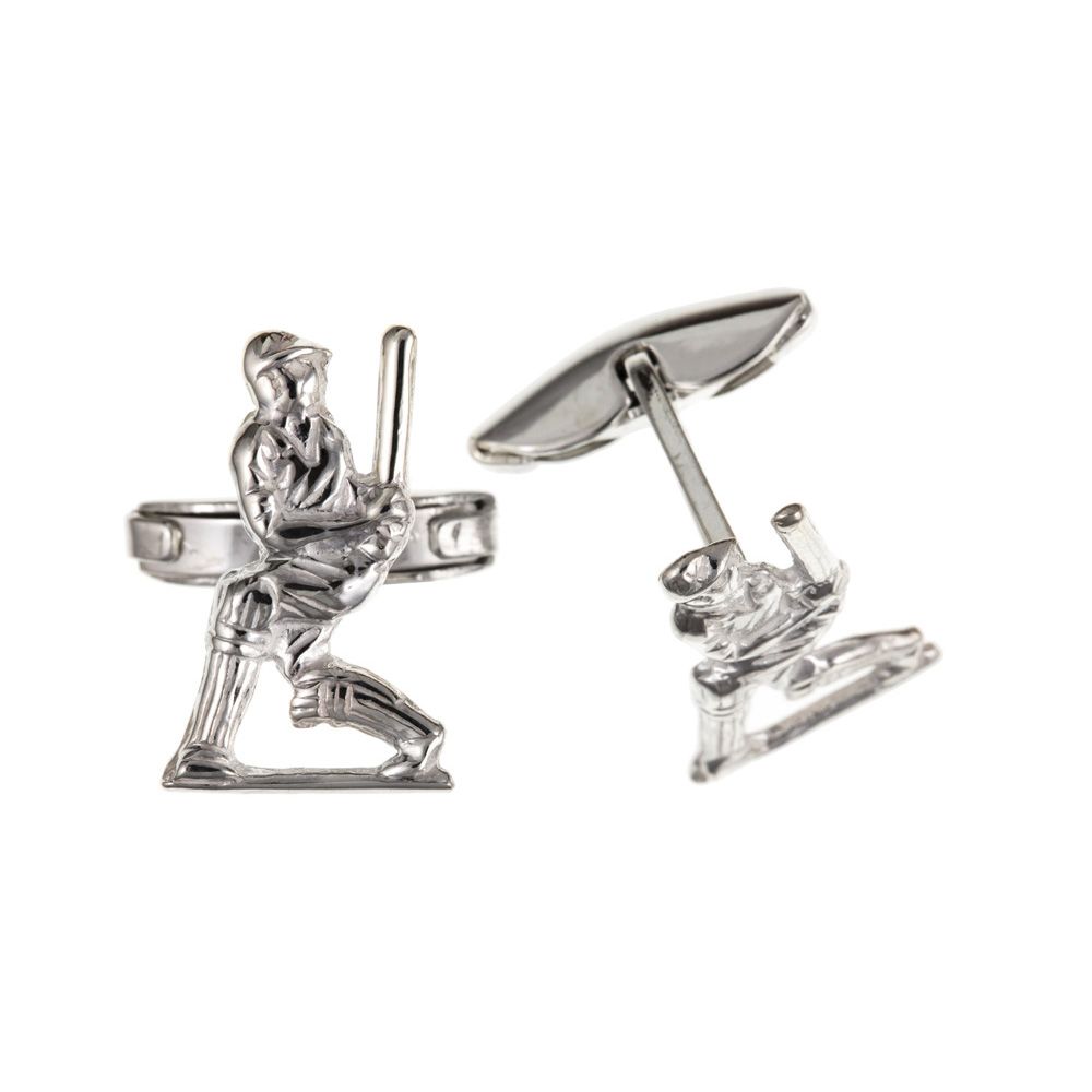 925 Sterling Silver Cricketer Cufflinks 925 Hallmarked