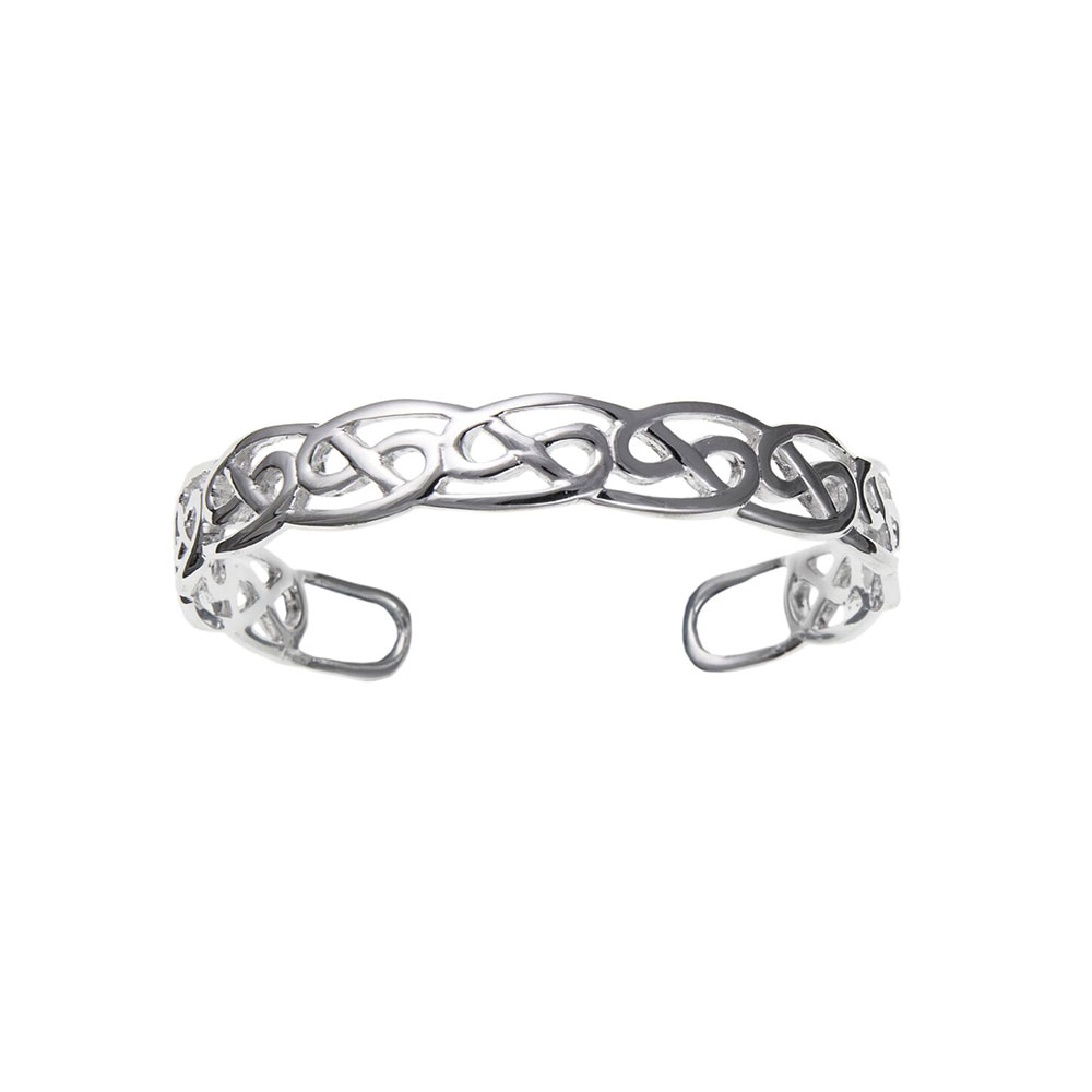 Sterling Silver Celtic Torque Bracelet 7.5 inch Front Size 10mm 925 UK HM