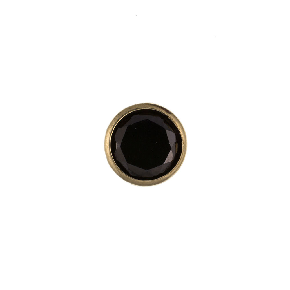 Men's 9ct Yellow Gold Black CZ Rub Over Stud 5mm