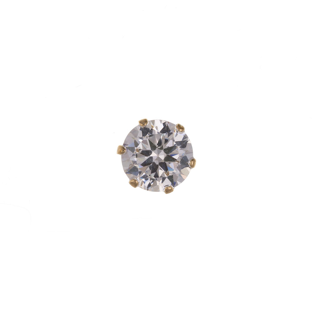 Men's 9ct Yellow Gold 5mm CZ Gents Stud