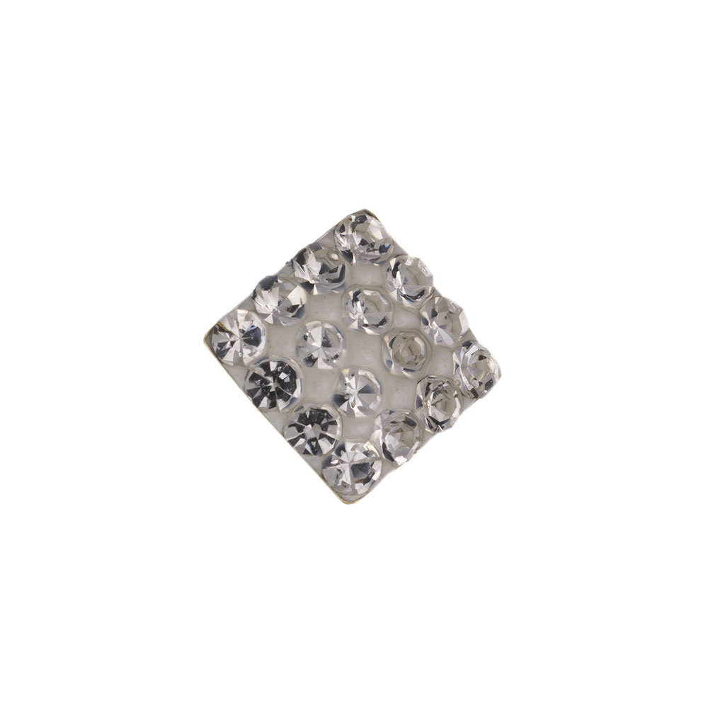 Men's 9ct Gold 6mm Austrian Crystal Square Gents Stud