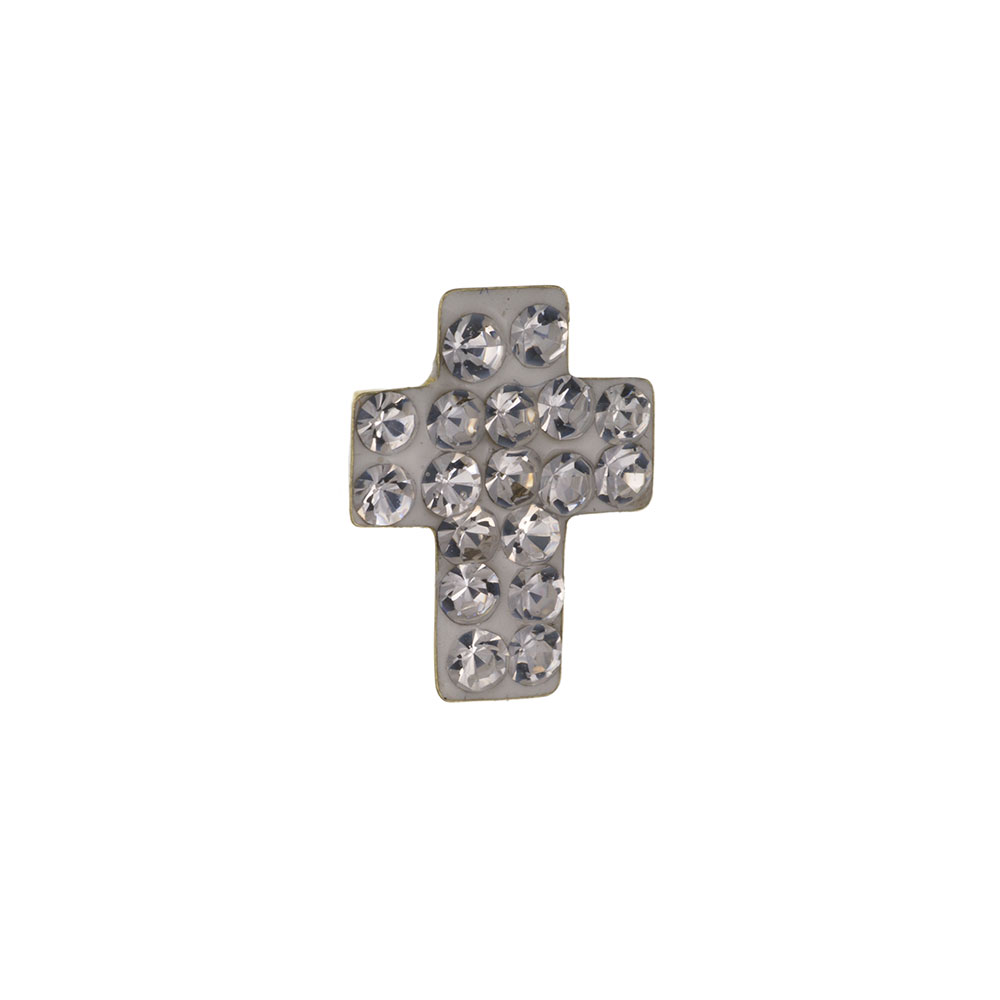 Men's 9ct Gold 9mm Austrian Crystal Cross Gents Stud