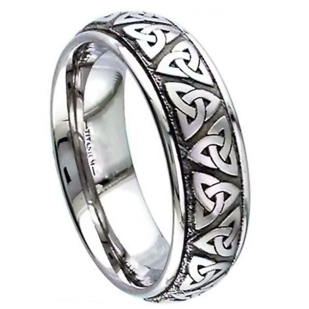 Titanium Celtic Court Comfort Wedding Ring