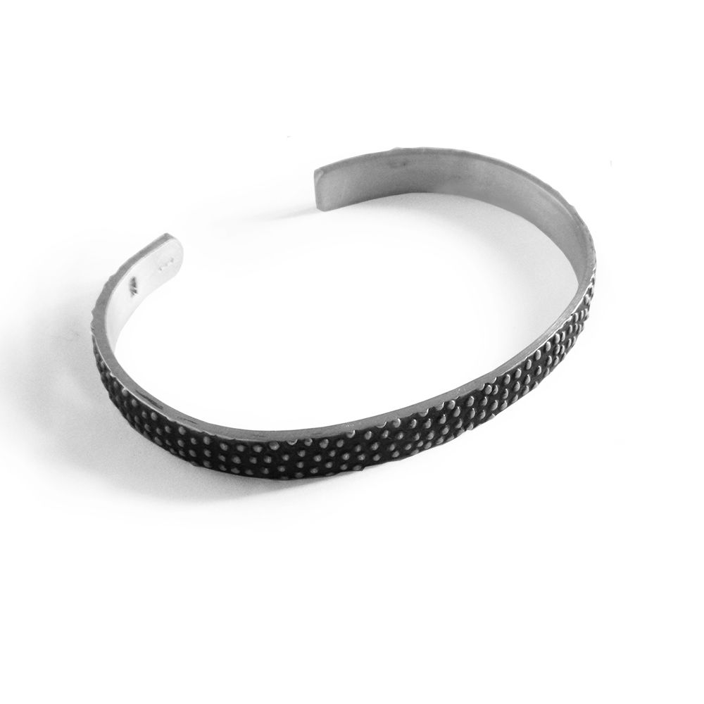 925 Sterling Silver Oxidized Unisex Heavy Mexican Bracelet 7.5" x 7mm 22g