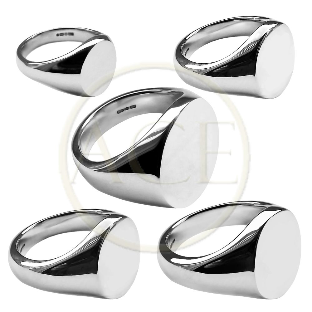 925 Sterling Silver Oval Signet Rings For Men And Women