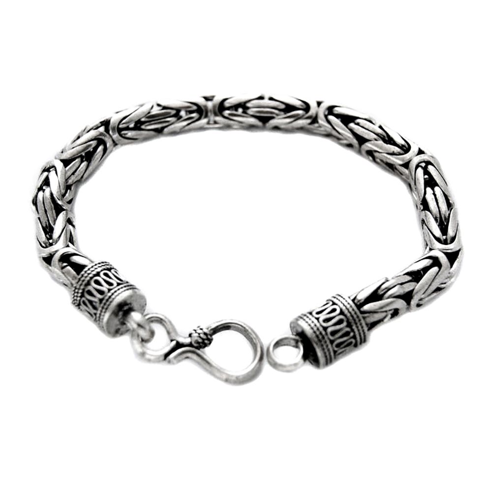 Men's 8.5" Heavy 56g Genuine 7mm Thai Solid Silver Bracelet 925 Stamped