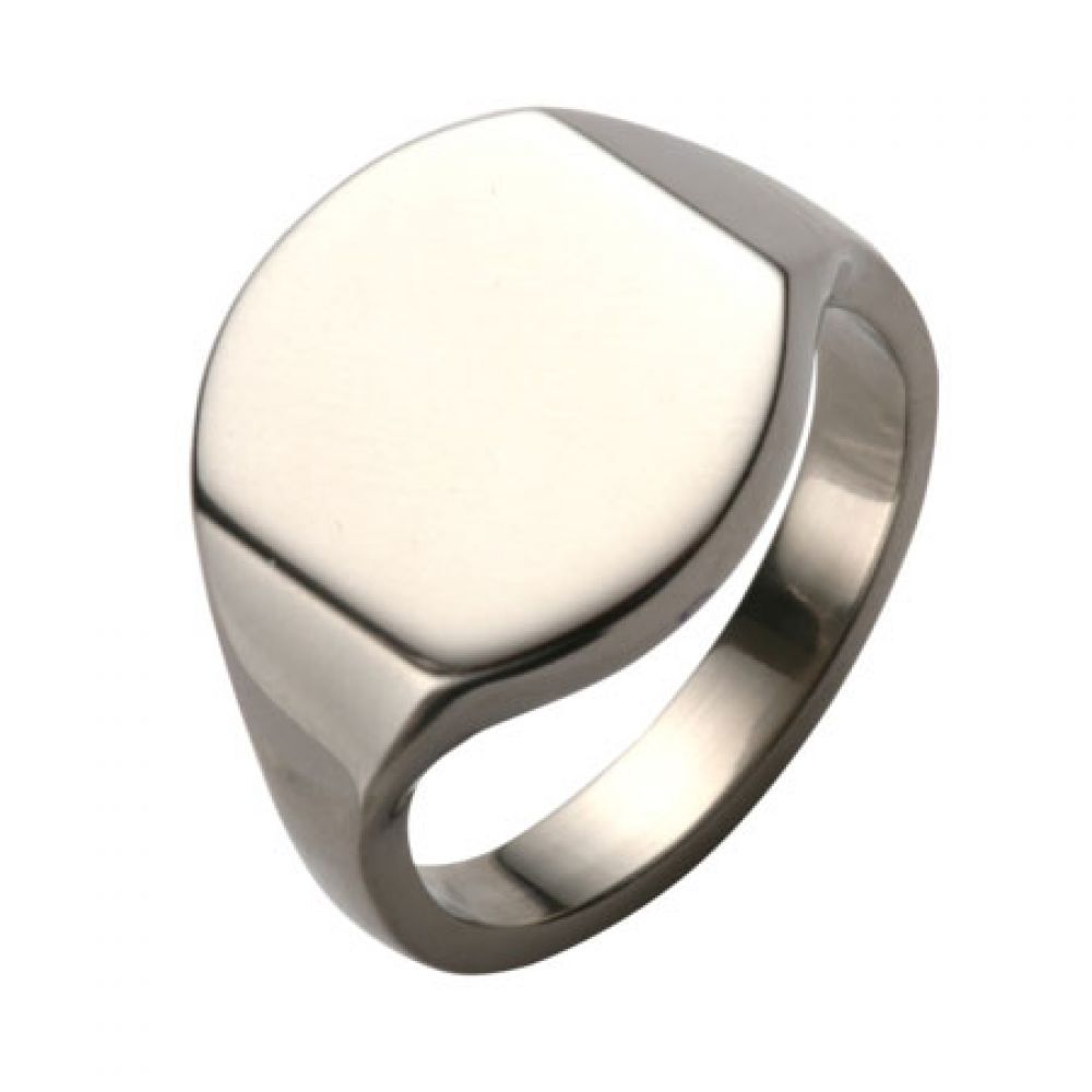 Titanium Bespoke Cushion Shaped Signet Ring