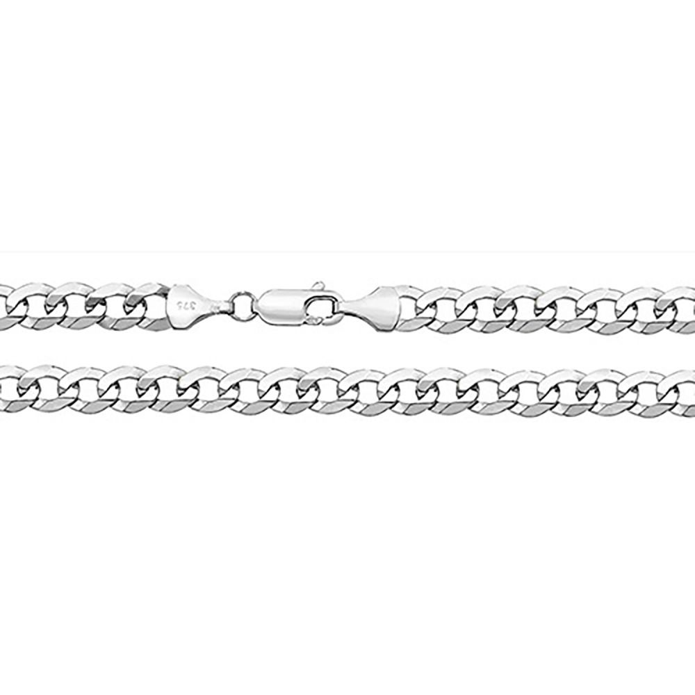 9ct White Gold Men's Curb Chain Hallmarked