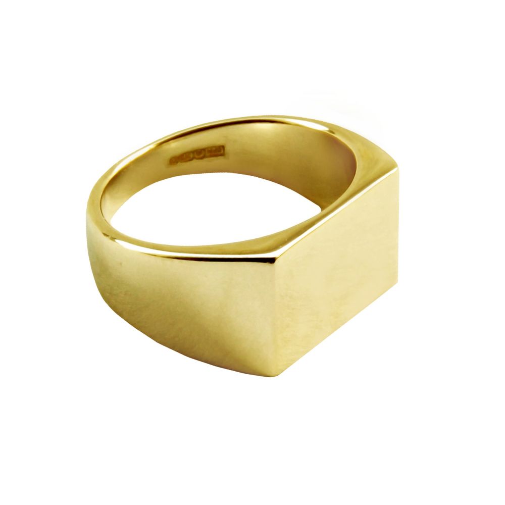 9ct Yellow Ladies Or Child's Gold Initial Signet Rings 13 x 6mm