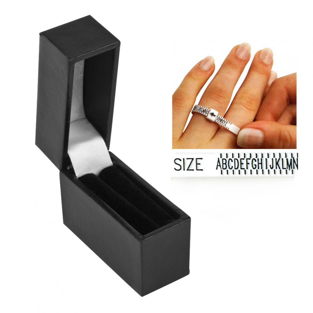 Black Leatherette Ring Box