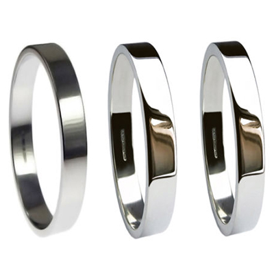 950 Platinum Flat Profile Wedding Rings 2mm 3mm 4mm 5mm 6mm 