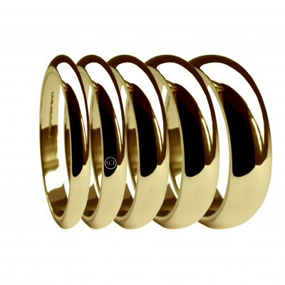 2mm 3mm 4mm 5mm 6mm 9ct Gold D Shape Wedding Rings